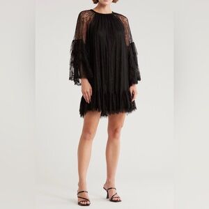 Alice + Olivia Black Lace Mini Dress
